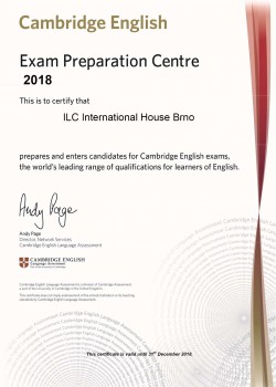 Cambridge Preparation Centre Certificate 2018