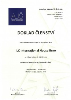 Asociace jazykových škol ČR – certifikát členství | Certifikáty